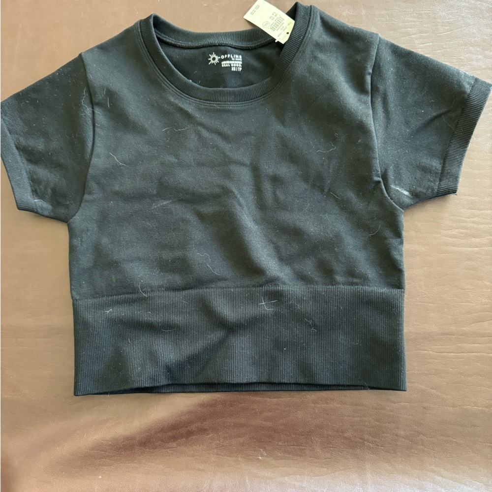 Black Aerie cropped shirt size xs